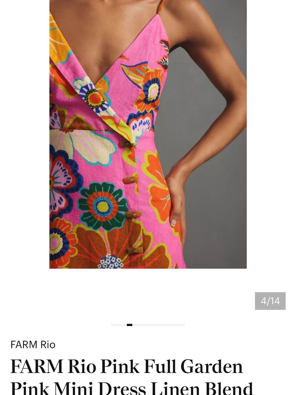 FARM Rio Pink Multicolor Floral Slip Dress - Picture 4 of 8
